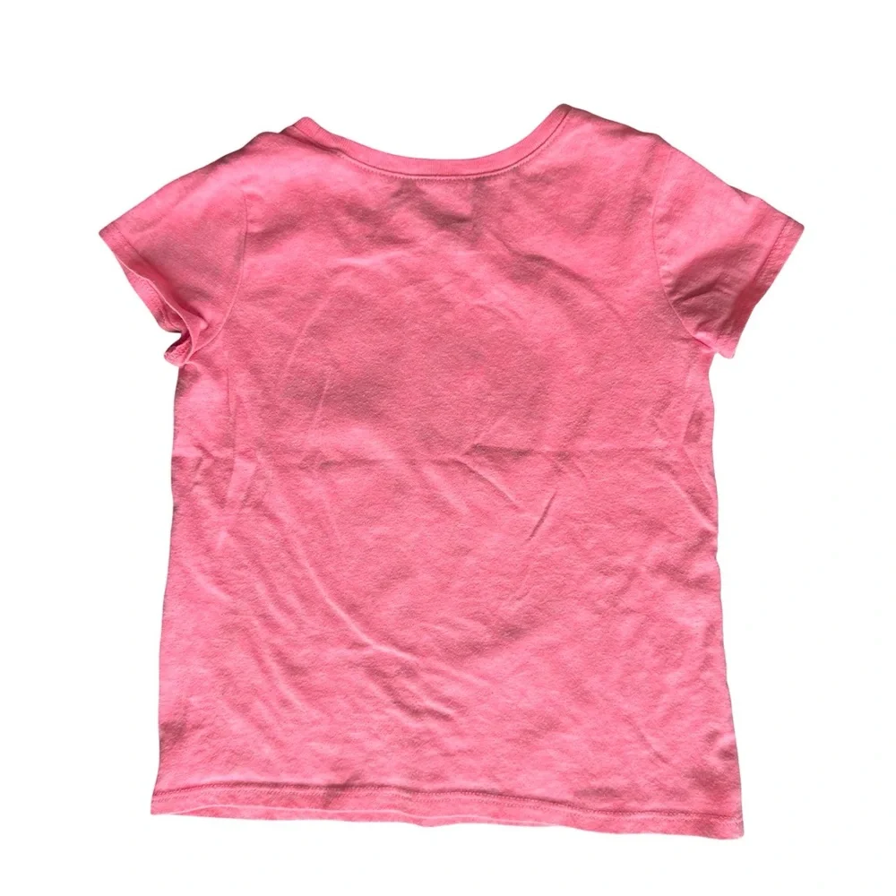 Children's place 4T girls butterfly  pink short sleeve graphic glitter shirt